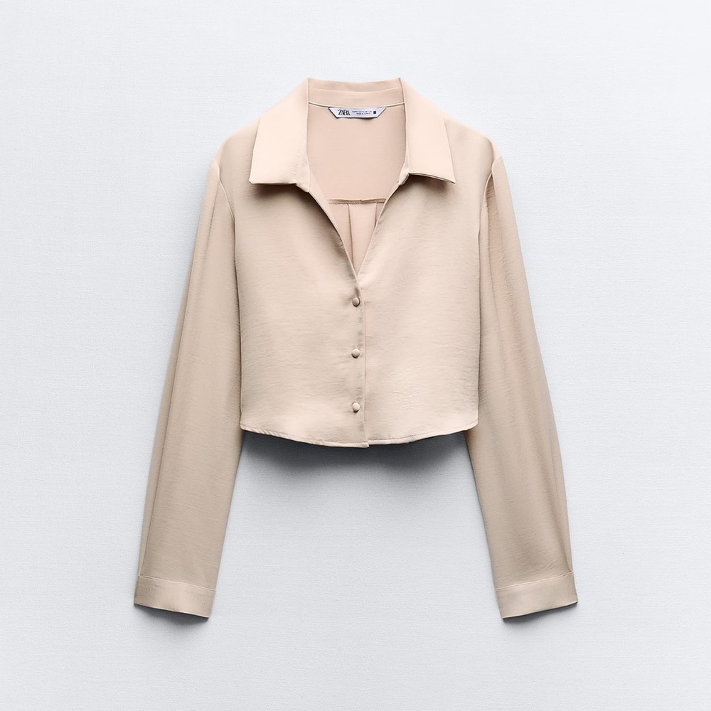 NWT Cropped Satin Top
